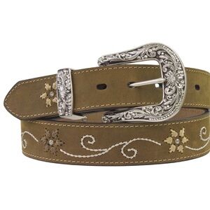 NWOT Nocona Women's Western Belt Sz Lrg Belt - Embroidery & Rhinestone Accents